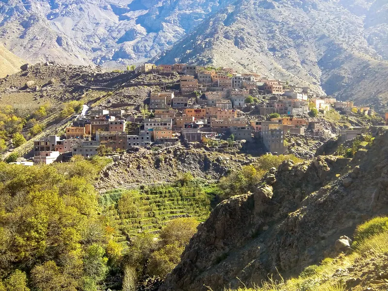 Terraced village in a High Atlas valley