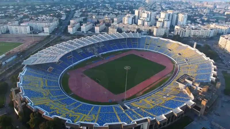 Aerial view of Stade Mohammed V in central Casablanca